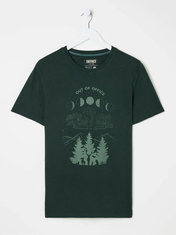 Fat Face Loungewear Men Dark Teal Dark Skies Out Of Office TShirt