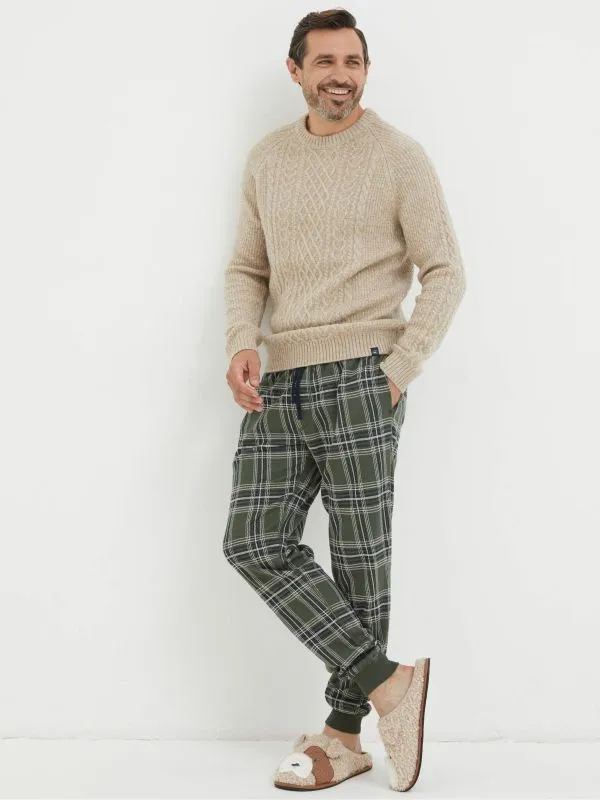 Fat Face Loungewear Men Green Kemble Cuffed Lounge Pyjamas