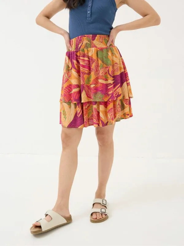 Fat Face Skirts Women Ali Orange Tropical Floral Skirt