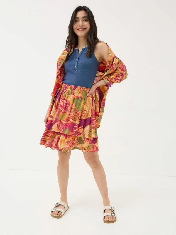 Fat Face Skirts Women Ali Orange Tropical Floral Skirt