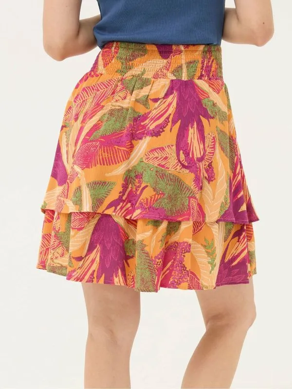 Fat Face Skirts Women Ali Orange Tropical Floral Skirt