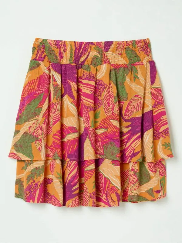 Fat Face Skirts Women Ali Orange Tropical Floral Skirt