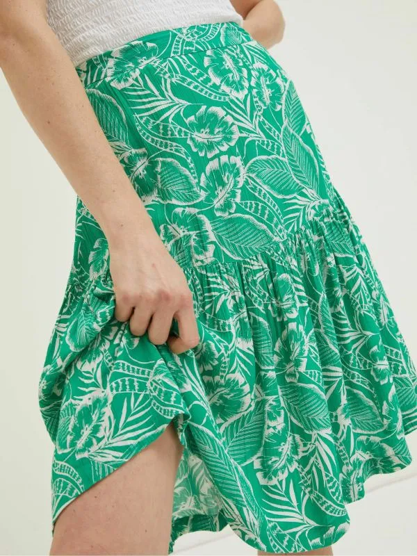 Fat Face Skirts Women Green Remy Tropical Leaf Skirt