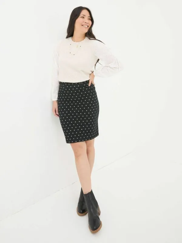 Fat Face Skirts Women Jennie Black Metallic Spot Skirt