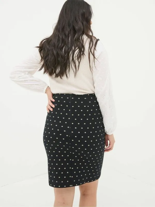 Fat Face Skirts Women Jennie Black Metallic Spot Skirt