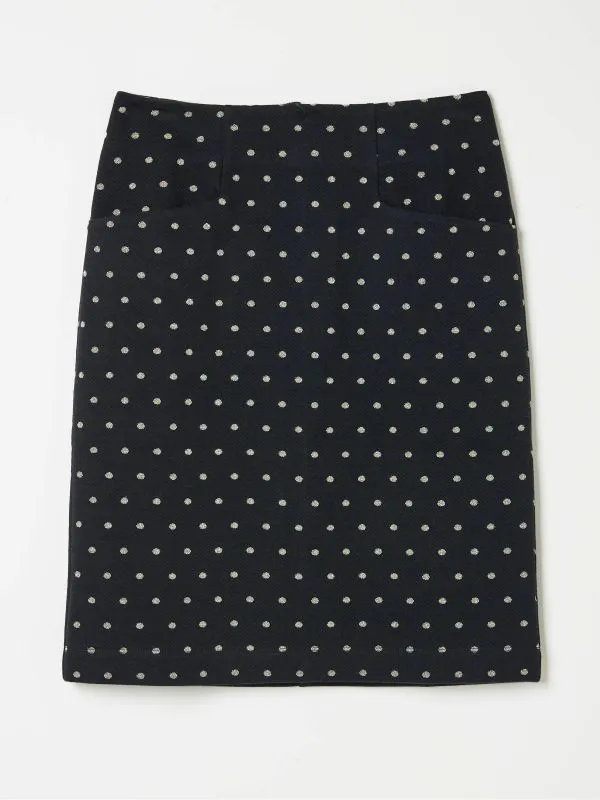 Fat Face Skirts Women Jennie Black Metallic Spot Skirt