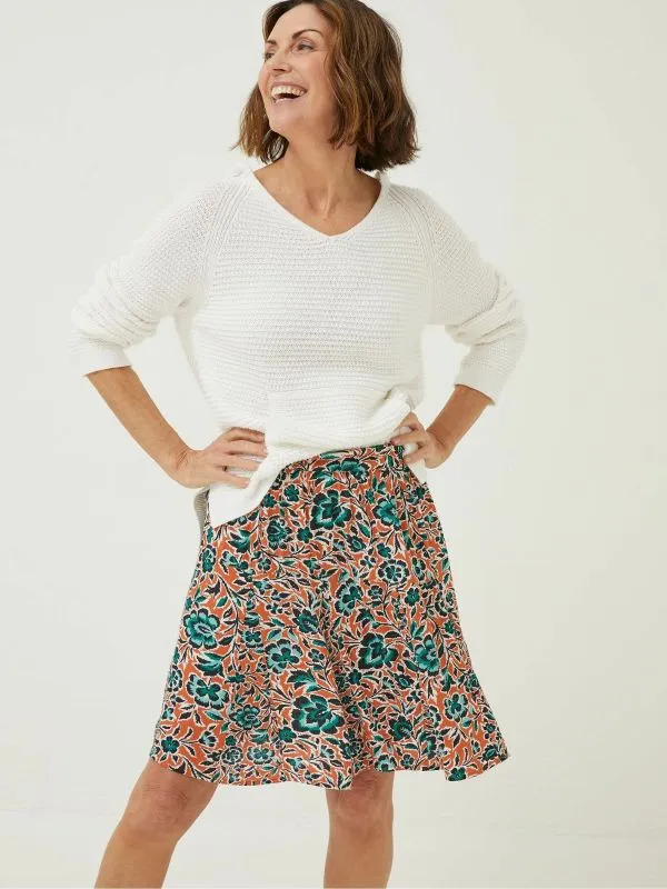 Fat Face Skirts Women Orange Wynne Sketched Floral Skirt