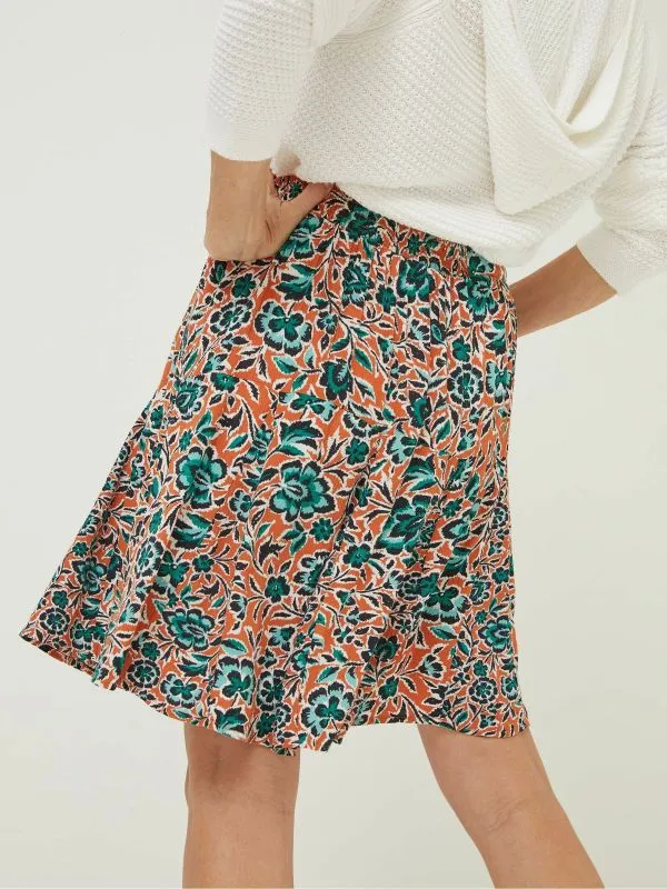 Fat Face Skirts Women Orange Wynne Sketched Floral Skirt