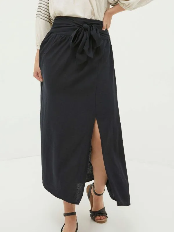 Fat Face Skirts Women Sascha Black Midi Skirt With Linen