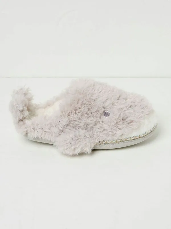 Fat Face Slippers Women Wynn Whale Light Grey Slippers