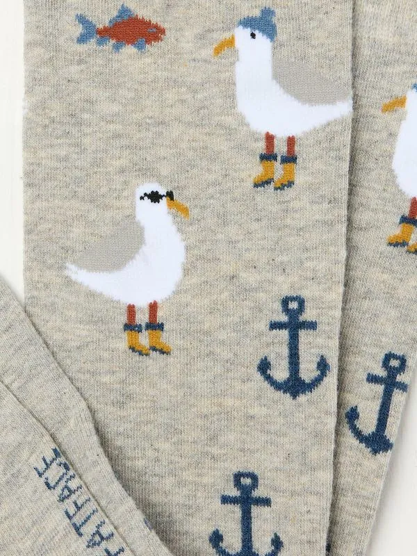 Fat Face Socks Men Grey Seagull Socks
