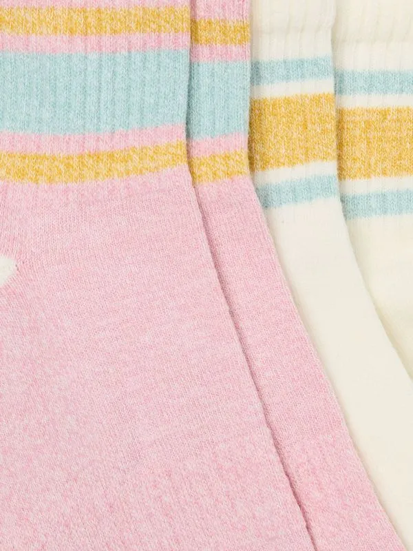 Fat Face Socks Women Mustard Yellow 2 Pairs Of Sports Socks
