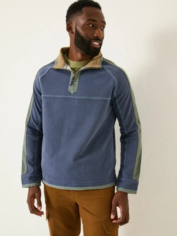 Fat Face Sweatshirts and Hoodies Men French Navy 100 Cotton Airlie Panel Sweatshirt
