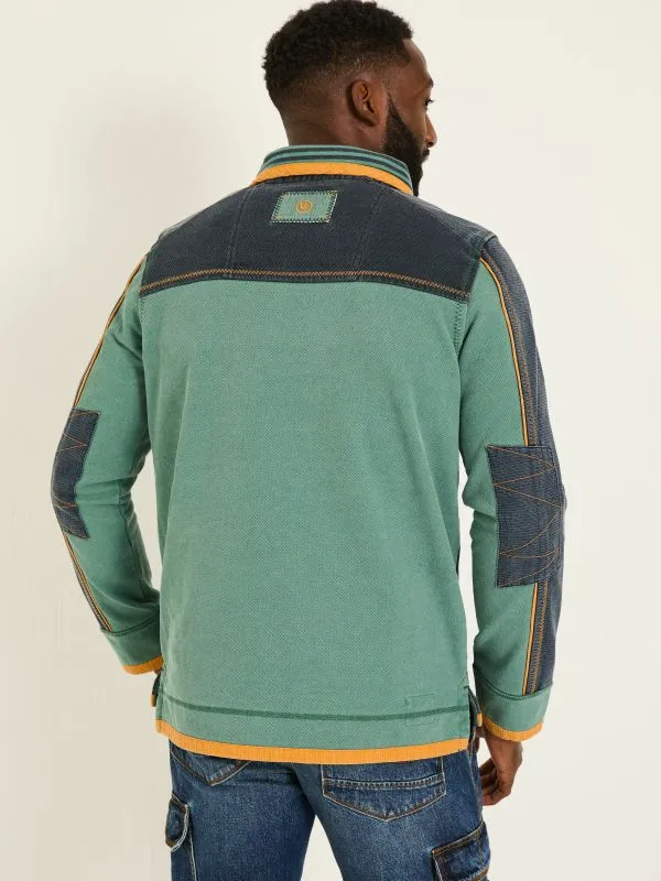 Fat Face Sweatshirts and Hoodies Men Light Teal 100 Cotton Airlie Panel Sweat Top