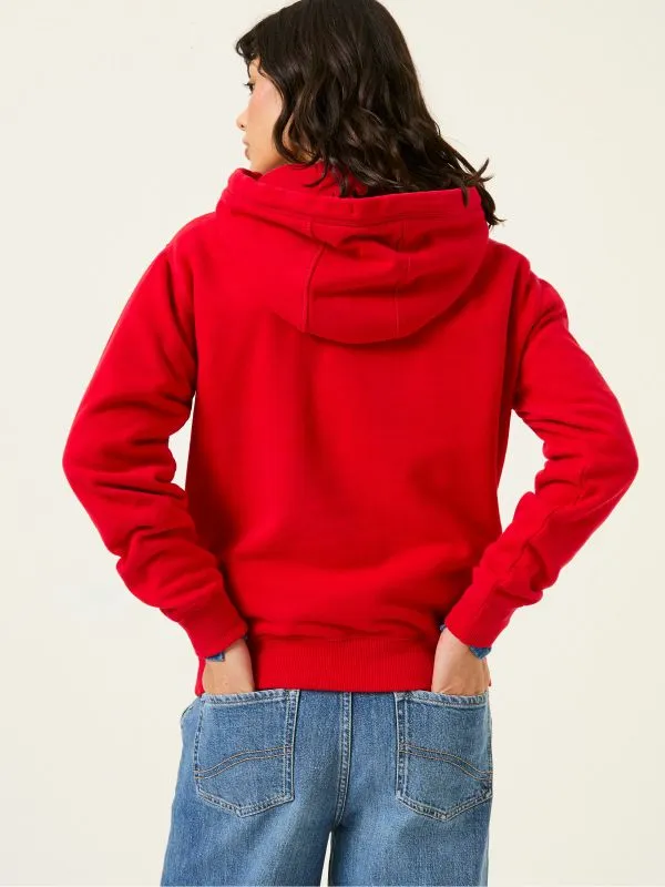 Fat Face Sweatshirts and Hoodies Women Bright Red Izzy Overhead Hoodie