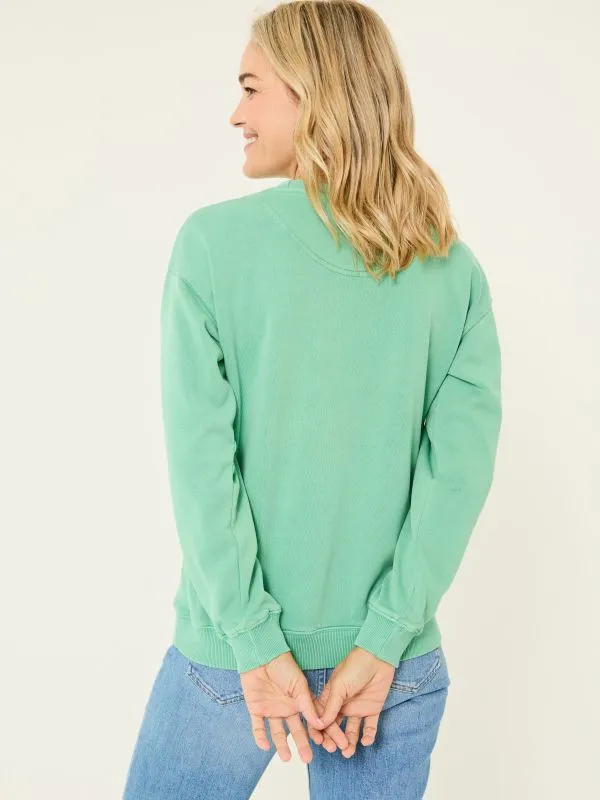 Fat Face Sweatshirts and Hoodies Women Jade Green Georgia Crew Sweatshirt