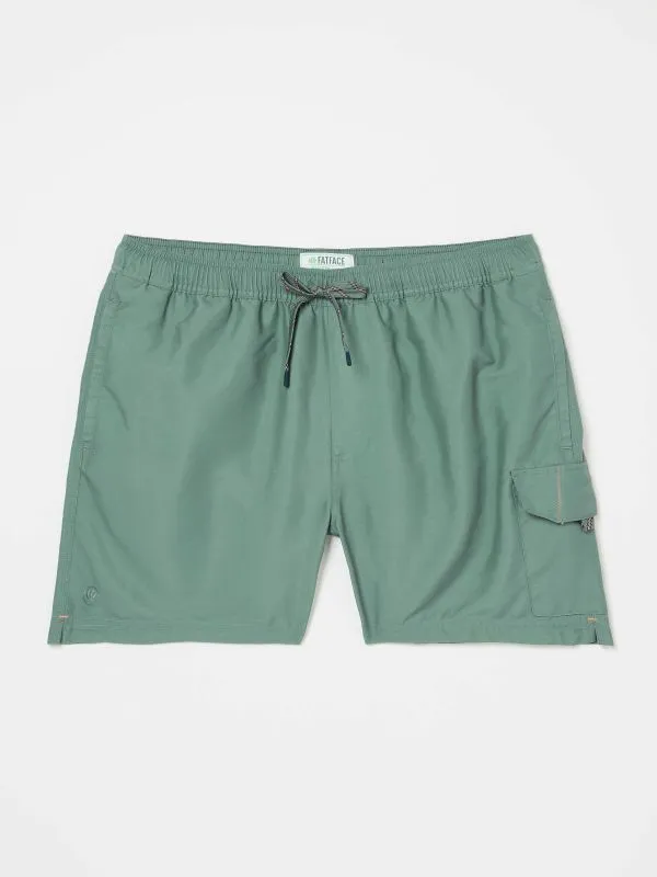 Fat Face Swimwear Men Khaki Green Trevose Cargo Swim Shorts