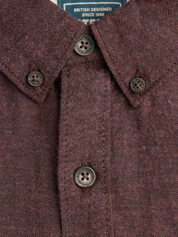 Fat Face Tall Collection Men Burgundy Red Long Sleeve Oxlow Plain 100 Cotton Shirt Fat Face Tall Collection Men Burgundy Red Long Sleeve Oxlow Plain 100 Cotton Shirt