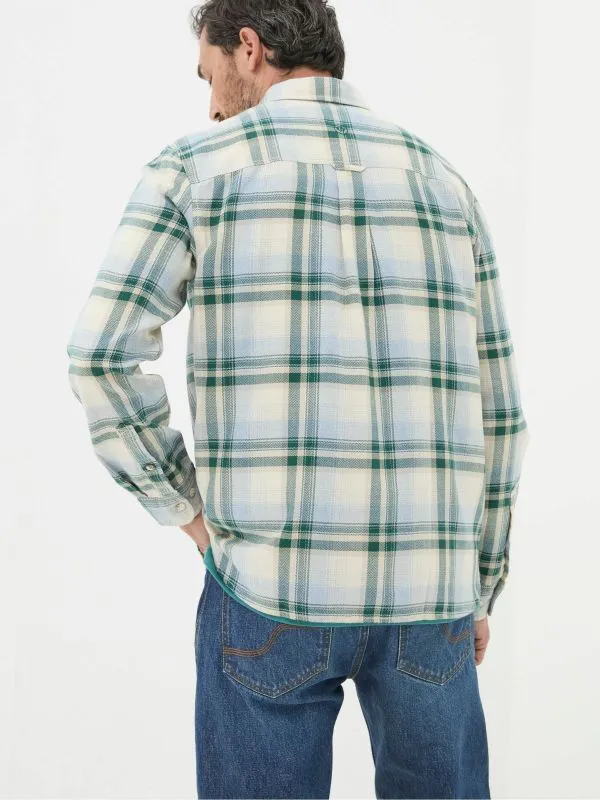 Fat Face Tall Collection Men Green Long Sleeve Tyburn Check Shirt