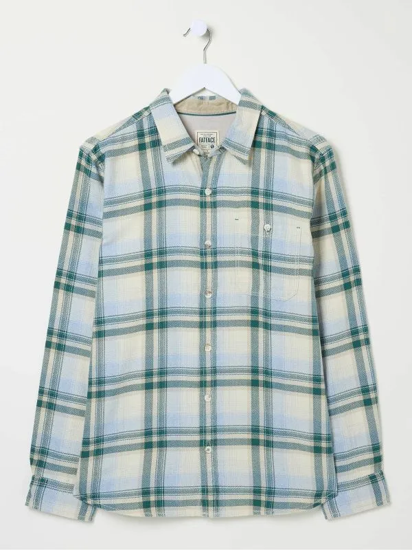 Fat Face Tall Collection Men Green Long Sleeve Tyburn Check Shirt