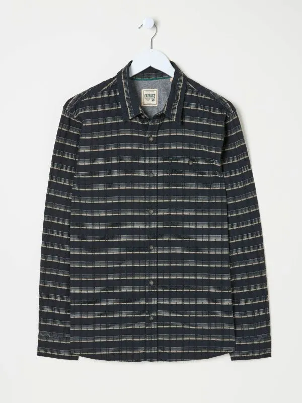 Fat Face Tall Collection Men Navy Long Sleeve Reiff 100 Cotton Shirt