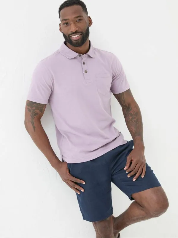 Fat Face Tall Collection Men Purple Perranporth Polo Shirt