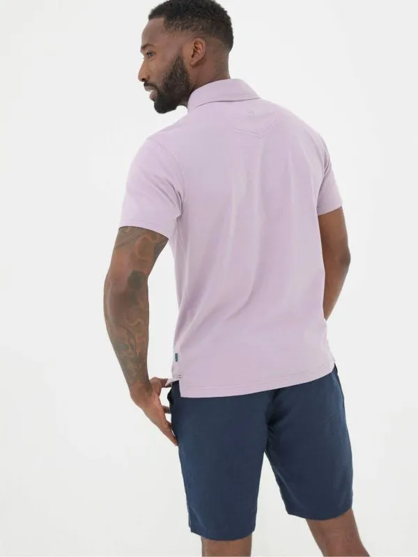 Fat Face Tall Collection Men Purple Perranporth Polo Shirt