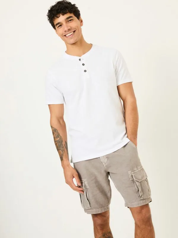 Fat Face Tops and TShirts Men White Woodside Slub Henley