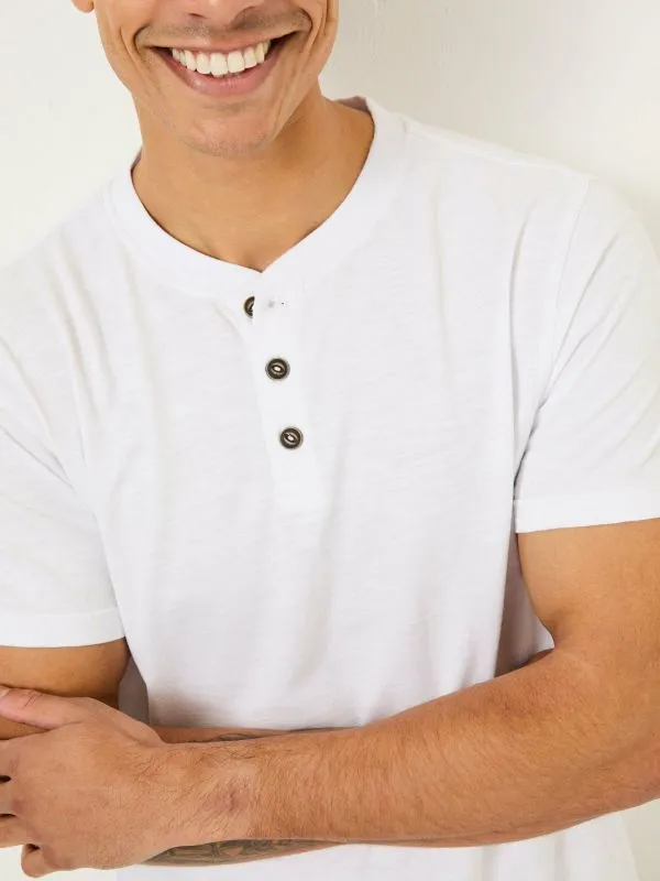 Fat Face Tops and TShirts Men White Woodside Slub Henley