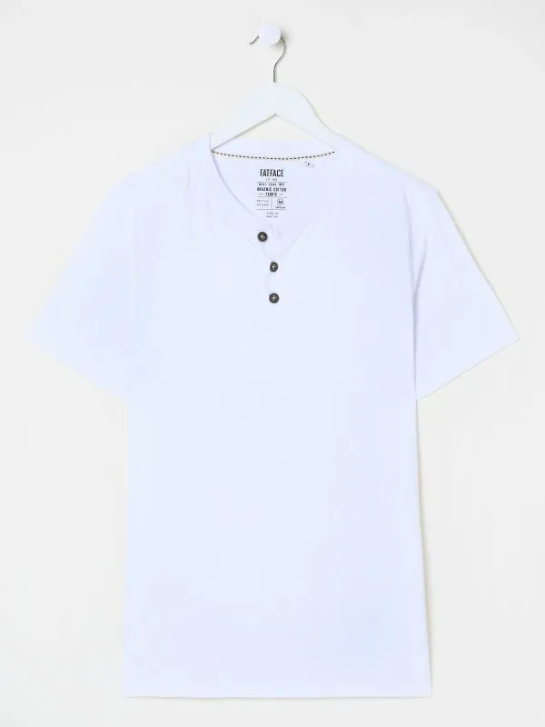 Fat Face Tops and TShirts Men White Woodside Slub Henley