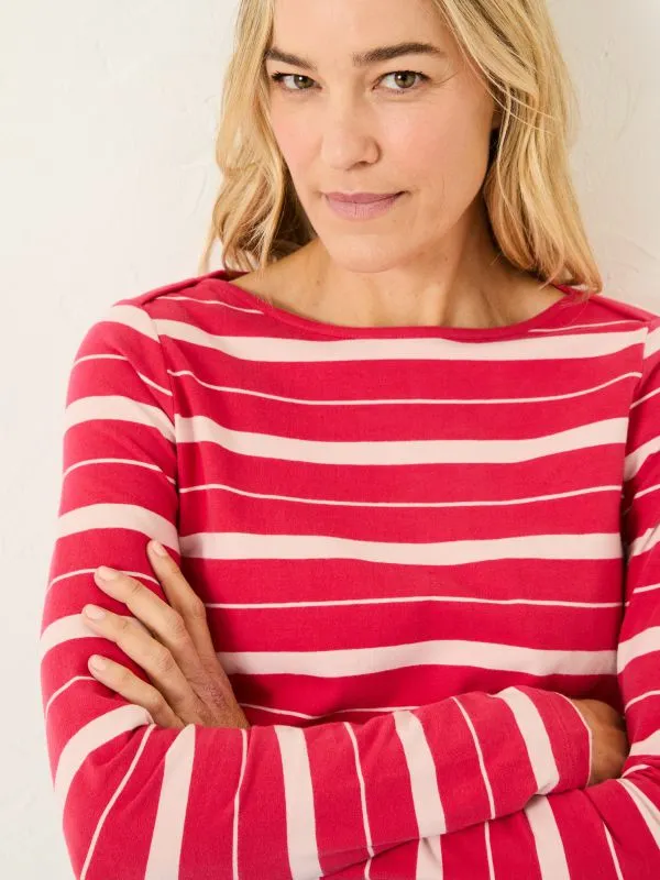 Fat Face Tops and TShirts Women Breton Pink TShirt