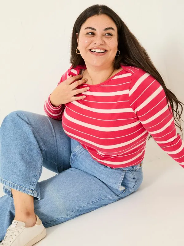 Fat Face Tops and TShirts Women Breton Pink TShirt
