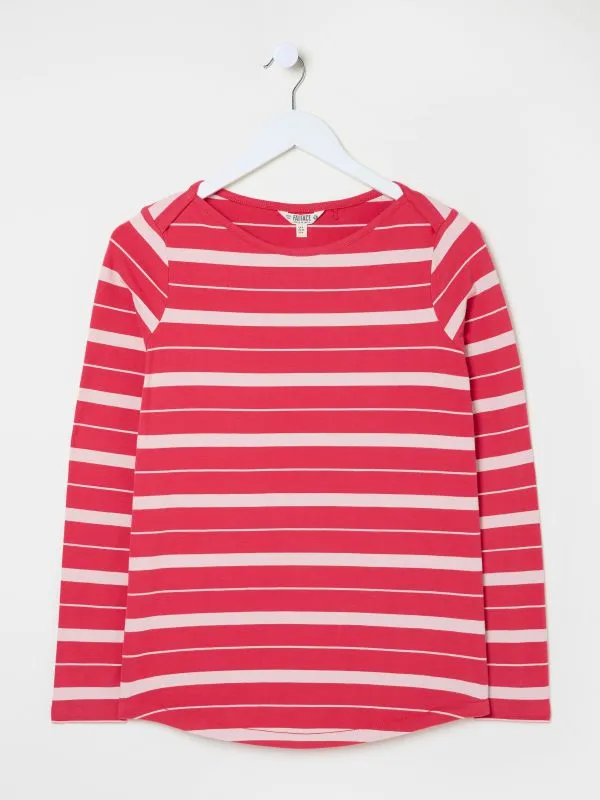 Fat Face Tops and TShirts Women Breton Pink TShirt