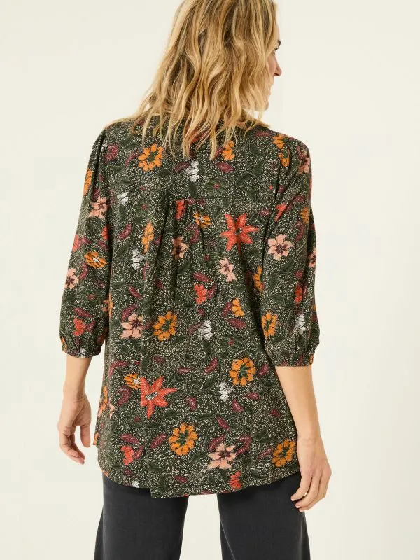 Fat Face Tops and TShirts Women Enya Black Detail Floral Print Tunic