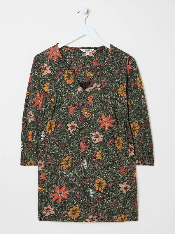 Fat Face Tops and TShirts Women Enya Black Detail Floral Print Tunic