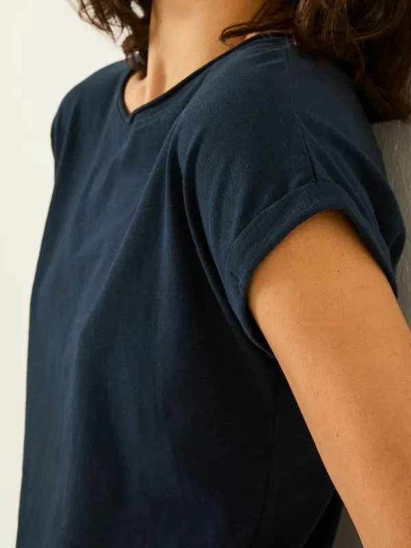 Fat Face Tops and TShirts Women Ivy Organic Cotton Navy TShirt