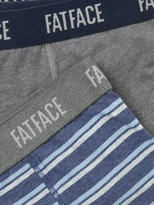Fat Face Underwear Men Blue 2 Pairs Of Striped Boxers