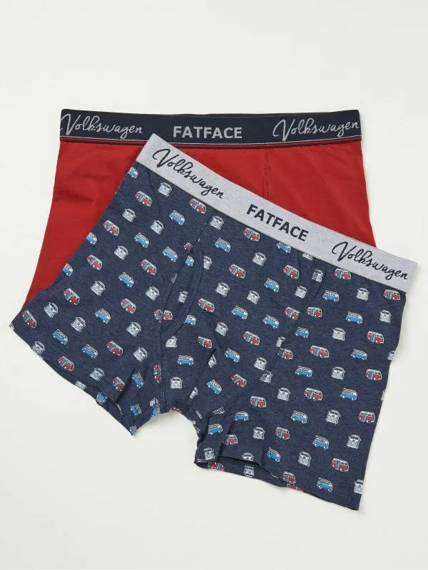 Fat Face Underwear Men Blue VW Surf Camper Boxers 2 Pack