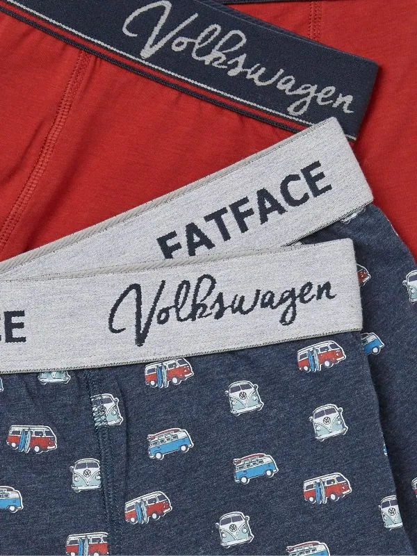 Fat Face Underwear Men Blue VW Surf Camper Boxers 2 Pack