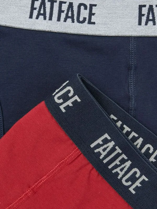 Fat Face Underwear Men Red 2 Pairs Of Plain Boxers
