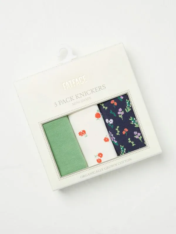 Fat Face Underwear Women Multi Colour 3 Pack Floral Print Knickers