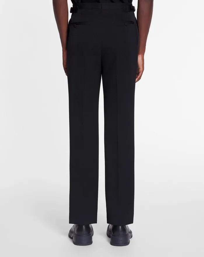 Fitted Tailored Pants With Satin Bands Black Men Lanvin Pants and Shorts Fitted Tailored Pants With Satin Bands Black Men Lanvin Pants and Shorts