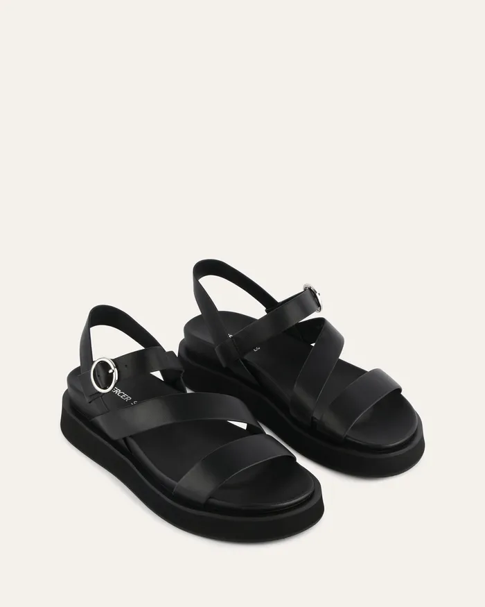 FLAT SANDALS Women jomercer Marais flat sandals black leather