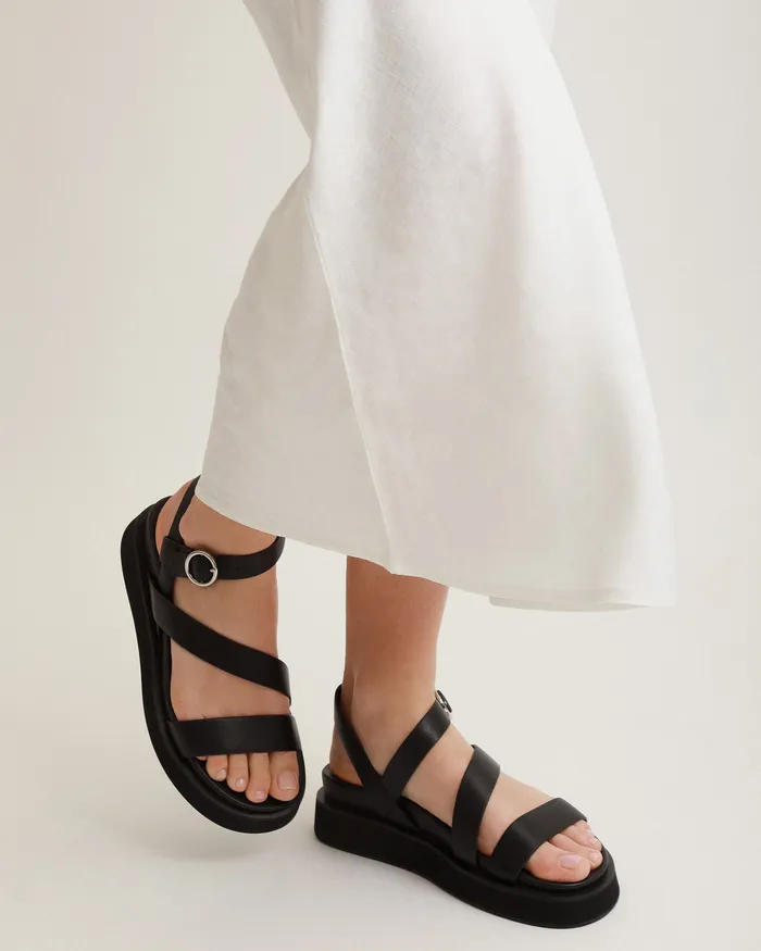 FLAT SANDALS Women jomercer Marais flat sandals black leather