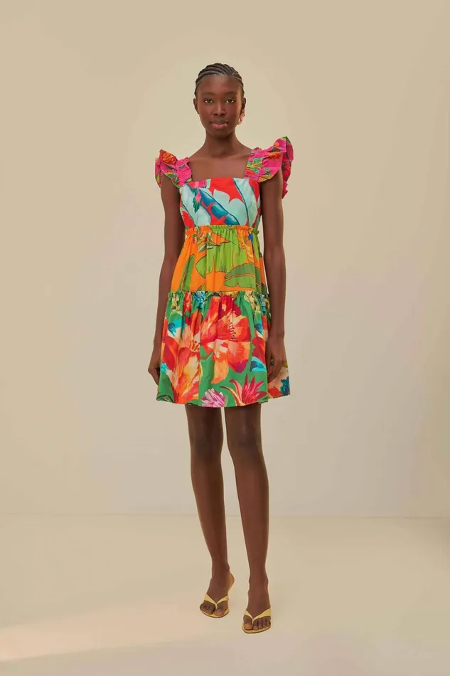 Foliage Mix Mini Dress Women Farm Rio Mini Dresses