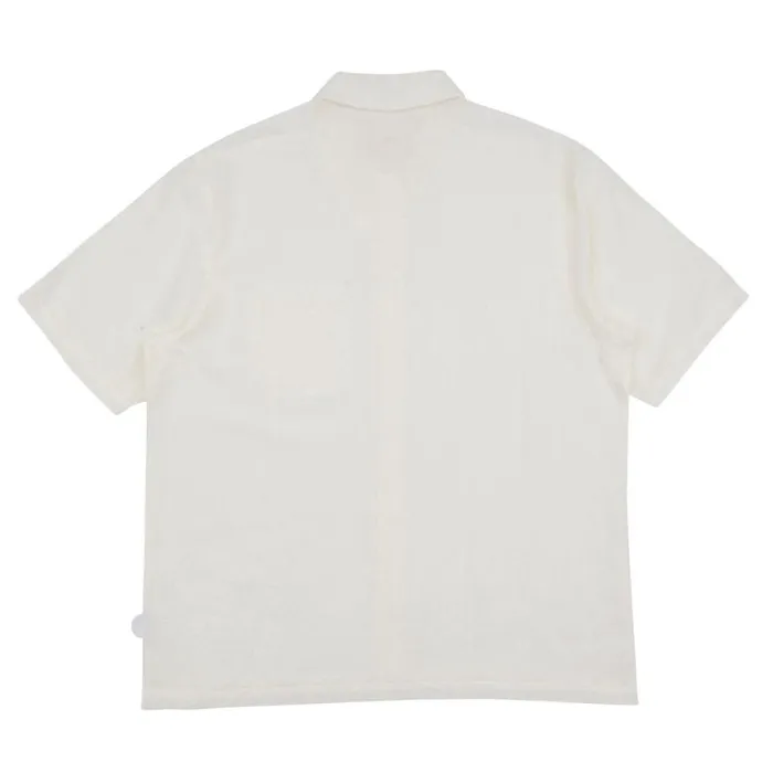 Folk Clothing Shirts Gabe Shirt 8211 Ecru Linen Grid 8211 Mens