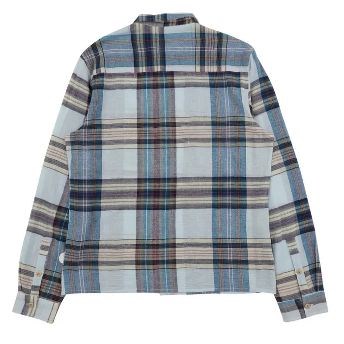 Folk Clothing Shirts Patch Shirt 8211 Ocean Blue Check 8211 Mens