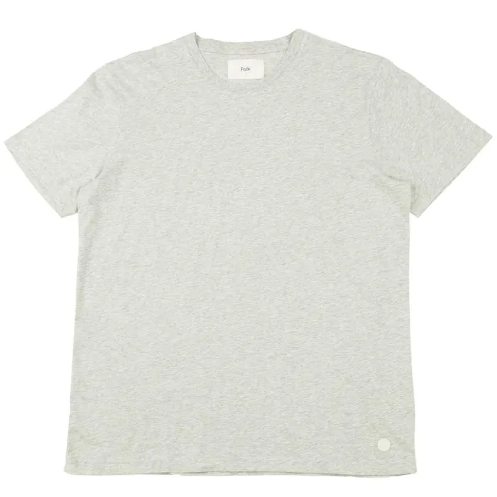 Folk Clothing TShirts Assembly Tee 8211 Light Grey Melange 8211 Mens