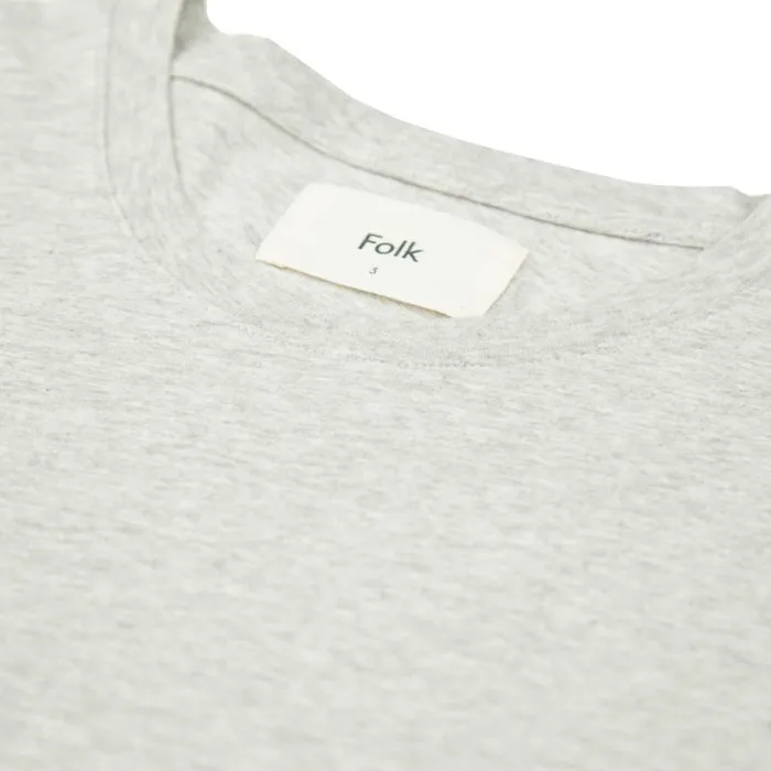 Folk Clothing TShirts Assembly Tee 8211 Light Grey Melange 8211 Mens