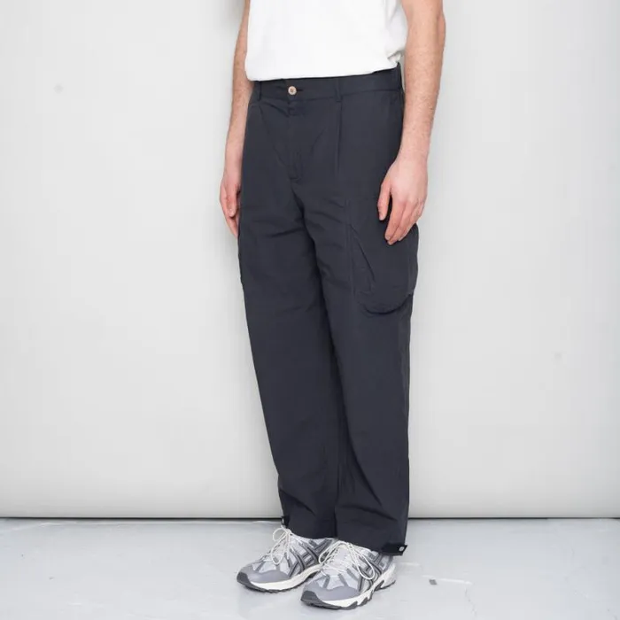 Folk Clothing Trousers Prism Cargo Pant 8211 Black Washed Poplin 8211 Mens